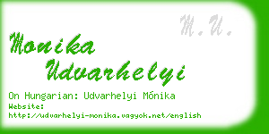 monika udvarhelyi business card