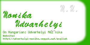 monika udvarhelyi business card